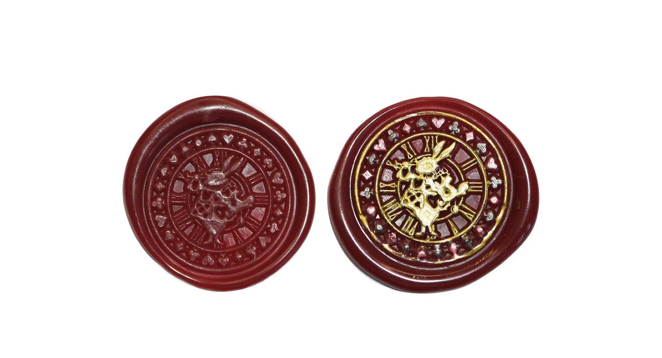 Alice Rabbit Herald Clock Face Peel & Stick Wax Seals